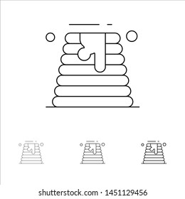 Canada, Cake, Wedding, Wedding Cake Bold and thin black line icon set