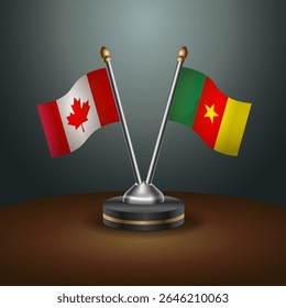 Canada and Cameroon table flags relation with gradient backgrund