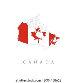 Canada Canadian Country Flag Illustration Design. Canada Flag country of America, American map illustration, vector isolated on white background