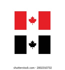 Canada Canadian flag red white and black maple leaf design vector illustration