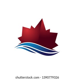 Canada Canadian Maple Leaf Nature Flow Logo Symbol