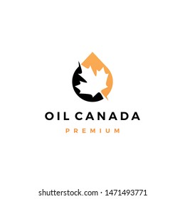 canada canadian maple leaf oil drop logo vector icon illustration