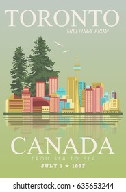 Canada. Canadian tradition vector icons. Banner about canadian culture. 