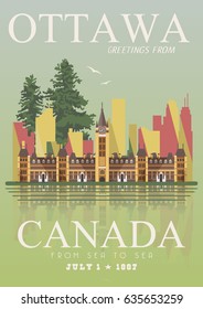 Canada. Canadian tradition vector icons. Banner about canadian culture. 