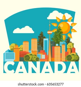 Canada. Canadian tradition vector icons. Banner about canadian culture. 