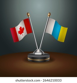 Canada and Canary Islands table flags relation with gradient backgrund