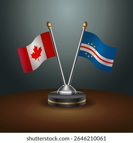 Canada and Cape Verde table flags relation with gradient backgrund