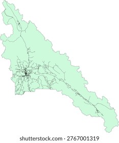 Canada Census Division British Columbia Fraser-Fort George Regional District Boundary and Road Vector Map