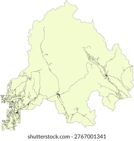 Canada Census Division British Columbia Columbia-Shuswap Regional District Boundary and Road Vector Map