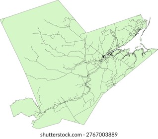Canada Census Division New Brunswick Northumberland County Boundary and Road Vector Map