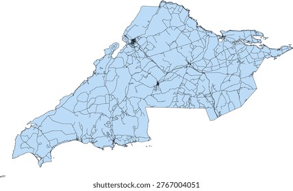 Canada Census Division Nova Scotia Cumberland County Boundary and Road Vector Map