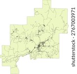 Canada Census Division Ontario Greater Sudbury Grand Sudbury Census Division Boundary and Road Vector Map