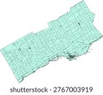 Canada Census Division Ontario Stormont, Dundas and Glengarry United Counties Boundary and Road Vector Map
