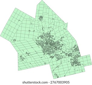 Canada Census Division Ontario Waterloo Regional Municipality Boundary and Road Vector Map