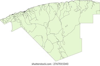 Canada Census Division Quebec La Haute-Gaspésie Regional County Municipality (MRC) Boundary and Road Vector Map