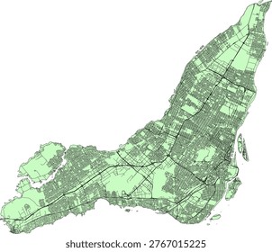 Canada Census Division Quebec Montreal Equivalent territory Boundary and Road Vector Map