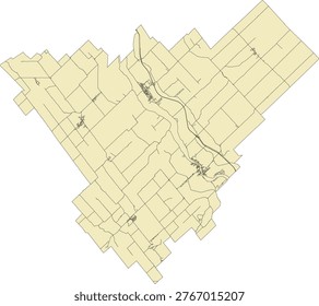 Canada Census Division Quebec Robert-Cliche Regional County Municipality (MRC) Boundary and Road Vector Map