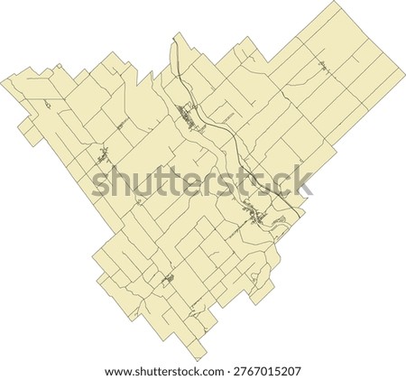 Canada Census Division Quebec Robert-Cliche Regional County Municipality (MRC) Boundary and Road Vector Map
