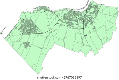Canada Census Division Quebec Roussillon Regional County Municipality (MRC) Boundary and Road Vector Map