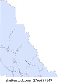 Canada Census Division Yukon Yukon Territory Boundary and Road Vector Map