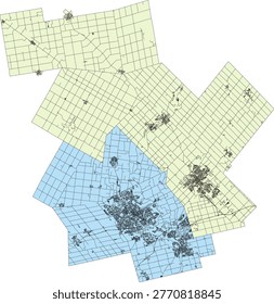 Canada Census Subdivision (CSD) Ontario Waterloo - Guelph Region of Waterloo Wellington County Boundary and Road Vector Map