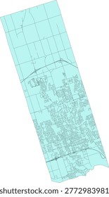 Canada Census Subdivision (CSD) Ontario Oshawa Boundary and Road Vector Map