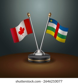 Canada and Central African Republic table flags relation with gradient backgrund