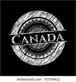 Canada chalkboard emblem written on a blackboard