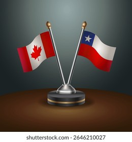 Canada and Chile table flags relation with gradient backgrund