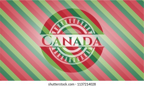Canada christmas badge background.