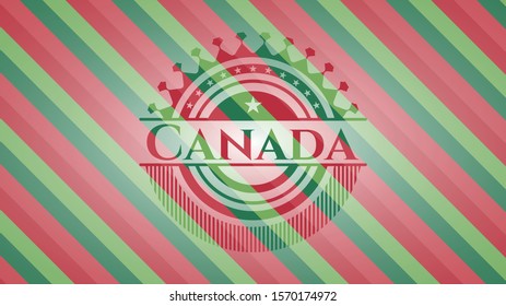 Canada christmas colors emblem. Vector Illustration. Detailed.