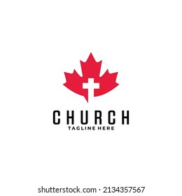 Canada Church logo icon vector illustration concept