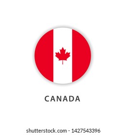 canada circle flag vector template. Design for banner, greeting cards or print.