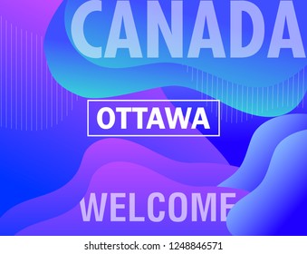 Canada city. Canada cities on flow graphic background. vector. london, quebec, winnipeg, edmonton, calgary, montreal, ottawa, vancouver, toronto. canada wallpaper
