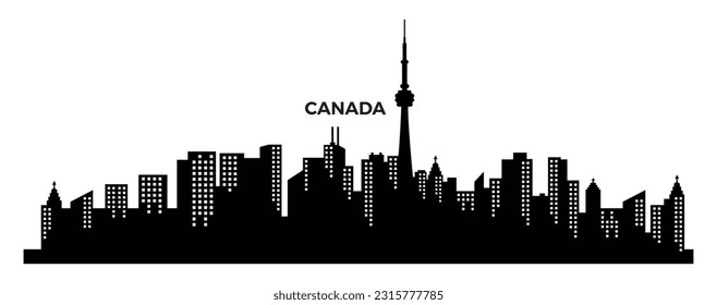 Canada city silhouette. Travel background silhouette.	

