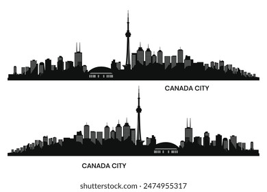 Canada city silhouette.Travel background silhouette.Vector illustration