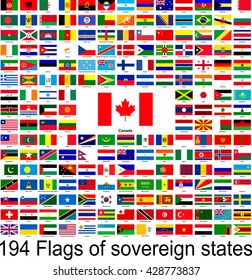 Canada, collection of vector images of flags of the world