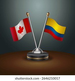 Tabela do Canadá e da Colômbia sinaliza relação com plano de fundo gradiente
