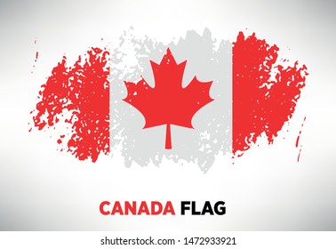 Canada colorful brush strokes painted flag