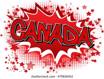 Canada - Comic book style text.