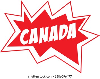 Canada comic lettering starburst