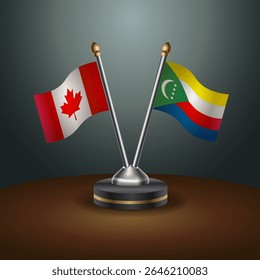 Tabela do Canadá e Comores sinaliza relação com plano de fundo gradiente