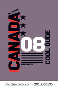 canada cool dude,t-shirt design fashion vector