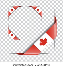 Canada corner national flag with shadow
