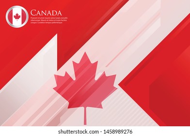 Canada country concept flag background  beautiful vector illustration template cover modern, futuristic, elegant and symbolic. use for banner, card, cover, business, corporate, economic world