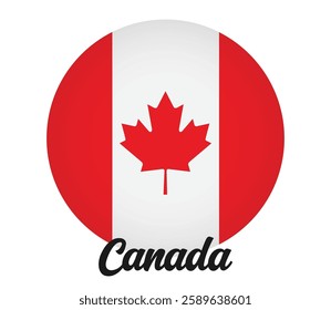 Canada country flag in circle vector illustration