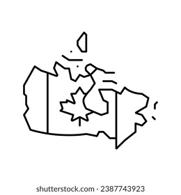 canada country map flag line icon vector. canada country map flag sign. isolated contour symbol black illustration