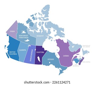 Canada country map illustration with country name