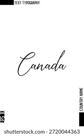 Canadá   - Nome do país Design de vetor de texto com tipografia cursiva elegante 