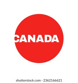 Canada Country name typography icon with flag color.